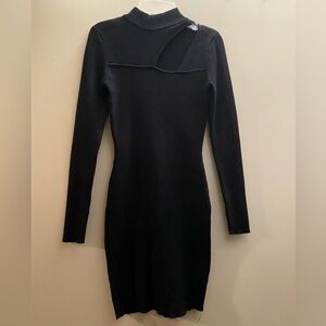 by&by Long Sleeve Sweater Dress - Black